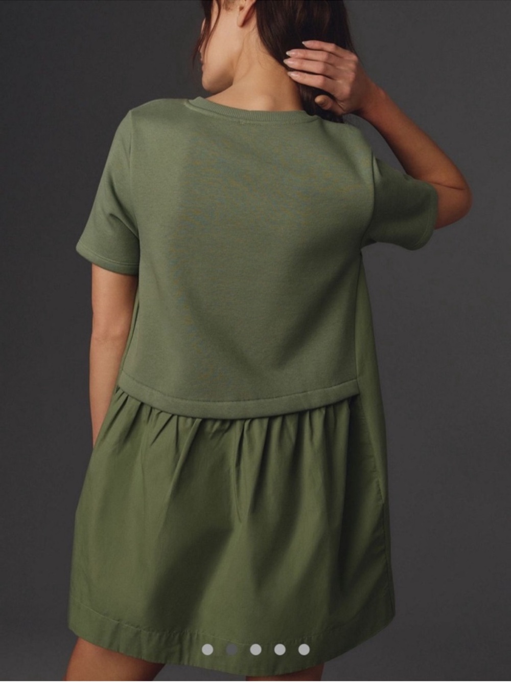 PILCRO by ANTHROPOLOGIE Short Sleeve Twofer Mini Dress Green size Small - Picture 3 of 9